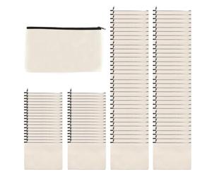 Pesderty 100 Uds. Bolsa para Manualidades en, Estuche para LáPices con Cremallera de Lona, Bolsas de Maquillaje, Bolsa de Lona, Bolsa de Aseo de Viaje Multiusos