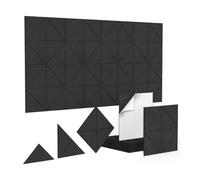 Pesderty 12 Paneles AcúSticos Autoadhesivos, Paneles de Pared Insonorizados de 12 X 12 X 0,4 Pulgadas para el Hogar, Estudio de GrabacióN, Oficina Negro