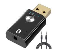 Pesderty 4 en 1 USB Bluetooth 5.1 Transmisor Receptor, Adaptador Bluetooth InaláMbrico PortáTil para PC, Tarjeta de Sonido, Coche, Auriculares