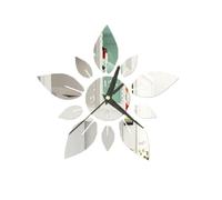 Pesderty 40Cm DIY Hoja Espejo AcríLico Espejo Reloj de Pared Etiqueta Relojes de Cuarzo Sala DecoracióN Reloj DecoracióN del Hogar Etiqueta B