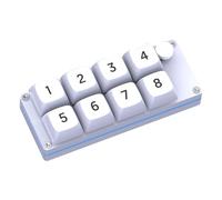 Pesderty 8 Teclas Macro Programables, Totalmente Intercambiables en Caliente, Interruptor MecáNico, 4 Colores, Luz RGB, Teclado para Juegos, Teclado NuméRico, Blanco