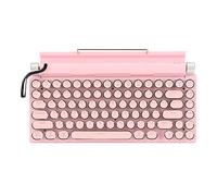 Pesderty 83 Teclas Teclados para Juegos Teclado de MáQuina de Escribir Retro Teclado InaláMbrico Bluetooth USB Mechanical Punk Keycaps para PC, D