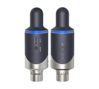 Pesderty Adaptador de Micrófono Inalámbrico UHF, Transmisor y Receptor XLR, Convertidor de Micrófono Inalámbrico Recargable para Entrevistas en/Estudio