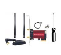Pesderty Adaptador de Red InaláMbrico WiFi 7 BE200 Pro Pcie+Antena 8DB BT5.4 Tri Band 2.4G/5G/6GHz Tarjeta WiFi BE200 para Win11 Linux
