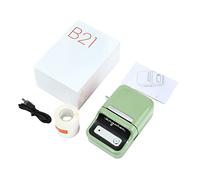 Pesderty B21 Fabricante de Etiquetas de CóDigo de Barras Impresora TéRmica InaláMbrica para Oficina Mini Impresora Bluetooth de Bolsillo Comercial con Etiqueta, Verde