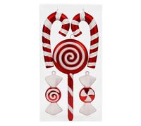 Pesderty Bola de Caramelo Colgante de Navidad Colgante de BastóN de Caramelo Piruleta de Caramelo Rojo DecoracióN del ÁRbol de Navidad AñO para el Hogar,A