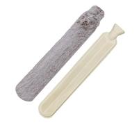 Pesderty Bolsa de Agua Caliente Larga con Tapa, Bolsa de Agua Caliente para Aliviar el Dolor, Botella de Agua Caliente de Piel SintéTica MarróN