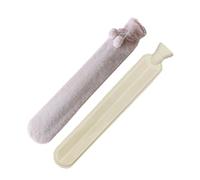 Pesderty Bolsa de Agua Caliente Larga con Tapa, Bolsa de Agua Caliente para Aliviar el Dolor, Botella de Agua Caliente de Piel SintéTica Rosa