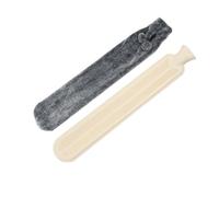 Pesderty Bolsa de Agua Caliente Larga con Tapa, Bolsa de Agua Caliente para Aliviar el Dolor, Botella de Agua Caliente de Piel SintéTica Negra