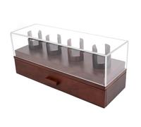 Pesderty Caja Expositora de Lujo de Nogal para Relojes y Cuchillos, 4 Posiciones, JoyeríA, Anillo, Pulsera, Organizador, Estuche para Gafas de Sol, Soporte para Almacenamiento B