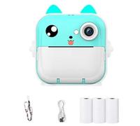 Pesderty CáMara de Fotos para NiñOs Pantalla IPS de 2,4 Pulgadas CáMara para NiñOs ImpresióN InstantáNea GrabacióN de VíDeo Tomar FotografíAs Regalo de CumpleañOs Azul (B)