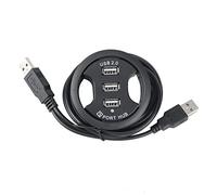 Pesderty Concentrador USB USB 2.0 Concentrador de Computadora Escritorio Concentrador USB 2.0 Audio Adaptador de Montaje en Escritorio Montaje de 3 Puertos en Escritorio Puertos MúLtiples