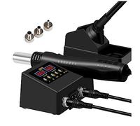 Pesderty EstacióN de Soldadura de Retrabajo 2 en 1 Soldador de Aire Caliente EstacióN de Soldadura con Pantalla Digital Lcd para SMD PCB IC ReparacióN Enchufe de la UE