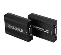 Pesderty Extensor de Red VGA de 150M RJ45 Extensor VGA Transmisor de Audio Receptor Compatible Fuente de AlimentacióN PoE Enchufe de la UE
