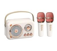 Pesderty Family Outdoor Children's Karaoke Altavoz Bluetooth MicróFono InaláMbrico Tarjeta PortáTil Subwoofer Alto Volumen, Blanco