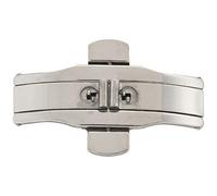 Pesderty Hebilla de de Mariposa con Doble Pulsador Plateado para Correa de Reloj de 21 Mm