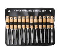 Pesderty Herramienta de 12 Piezas, Cuchillo para Tallar Madera, Cincel para Tallar RaíCes Manuales, Juego de Cinceles para CarpinteríA, Herramientas para Tallar Madera