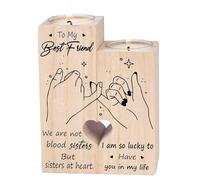 Pesderty ImpresióN una Doble Cara para Mujeres Regalos para Amigos Regalos de Amistad Candelabros Regalos de CumpleañOs Portavelas de Madera