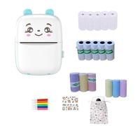 Pesderty Impresora de Etiquetas PortáTil Mini Etiquetas Adhesivas Bluetooth Impresora TéRmica de Notas de Etiquetas ImpresióN Claramente Azul