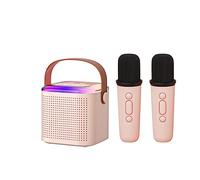Pesderty InaláMbrico Karaoke Audio Hogar Bluetooth Altavoz PortáTil Canto Entretenimiento Karaoke Audio MicróFono Integrado, Rosa