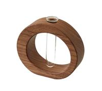 Pesderty JarróN Individual con 1 Tubo de Ensayo de Cristal, JarróN de Mesa, JarróN de Madera, Base de Flores, Transparente, Arreglo Floral