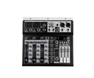 Pesderty Mezclador de Audio KP4 con Efectos para Principiantes Profesionales Entrada EstéReo TransmisióN en Mezclador de 4 Canales Mezclador EstéReo Enchufe Europeo