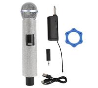 Pesderty Micrófono Dinámico de Mano Inalámbrico, Micrófono de Karaoke con Receptor Recargable para Bodas, Discursos, Iglesias, Clubes, 1 Micrófono