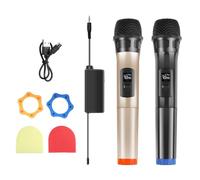 Pesderty MicróFono DináMico InaláMbrico UHF Arrastre Dos MicróFonos con Pantalla LED Computadora de Conferencias MicróFono para Presentaciones en