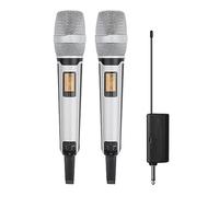 Pesderty MicróFono InaláMbrico Dynamic UHF Home Studio GrabacióN para Computadora Audio Profesional DJ Altavoz MicróFono de Conferencia Plata