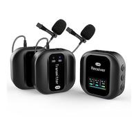 Pesderty MicróFono Lavalier InaláMbrico MicróFono de Solapa InaláMbrico de Doble Canal de 2,4 GHz con CancelacióN de Ruido para VideocáMara con CáMara DSLR