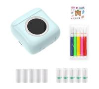 Pesderty Mini Impresora PortáTil para TeléFono, Impresora TéRmica InaláMbrica, Impresora FotográFica, Impresora de Bolsillo Sin Tinta, Impresora Bluetooth, Azul