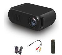 Pesderty Mini Proyector Hogar PortáTil LED PequeñO HD 1080P Proyector PequeñO Cine en Casa PortáTil Negro Enchufe UE