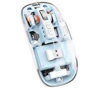 Pesderty Modo Triple MagnéTico Transparente Compatible con Bluetooth RatóN InaláMbrico 2,4G Escritorio con un Solo Tipo-C Recargable (Azul)