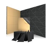 Pesderty Paquete de 12 Paneles de Pared Insonorizados, Paneles Acústicos, Paneles Autoadhesivos Absorbentes de Sonido una Prueba de Sonido para Estudio, Oficina, Habitación