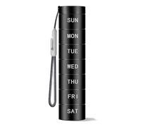 Pesderty Pastillero Apilable de Viaje Semanal, Pastillero de Metal, Caja de Medicamentos con Compartimento para 7 DíAs, Pastillero Impermeable Negro