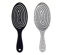 Pesderty Peine de Masaje para el Cabelludo de las Mujeres, Cepillo de Nailon para el Cabello, Cepillo para Desenredar para de Pelo Rizado HúMedo para PeluqueríA SalóN