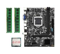 Pesderty Placa Base de Escritorio B75M- +CPU I3-2130 +2X DDR3 1600MHz 8G RAM LGA 1155 USB 3.0 SATA 3.0 Placa Base de Computadora