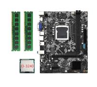 Pesderty Placa Base de Escritorio B75M- +CPU I3-3240 +2X DDR3 1600MHz 8G RAM LGA 1155 USB 3.0 SATA 3.0 Placa Base de Computadora