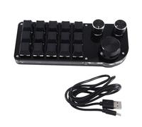 Pesderty ProgramacióN Macro Personalizado 15 Teclas Teclado de 3 Perillas RGB Copiar Pegar Mini BotóN Photoshop Teclado para Juegos MecáNico Hotswap A