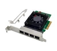 Pesderty Tarjeta de Red de Servidor I225-V PCI-E X4 Tarjeta de Red de Servidor de 4 Puertos 2,5G Tarjeta de Red de Velocidad de Juego Gigabit I225