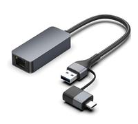 Pesderty Tarjeta de Red Universal de 2500 Mbps, Adaptador con Cable USB C Tipo C Ethernet A RJ45, Convertidor USB 3.0 de 2,5 G, Tarjeta LAN S25 CA