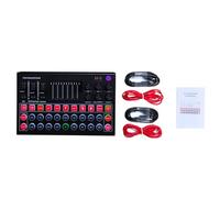 Pesderty Tarjeta de Sonido M9 Equipo de TransmisióN en Tarjeta de Sonido con Luces de Colores Compatible con Canto en Multiplataforma