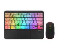 Pesderty Teclado Bluetooth Luminoso, Colorido y Transparente, Teclado Bluetooth Retroiluminado de 10 Pulgadas, Adecuado para Tabletas y PortáTiles, Negro