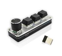 Pesderty Teclado InaláMbrico Personalizable de 3 Teclas, USB 2,4G, 2 Modos, Teclas Multifuncionales PortáTiles Intercambiables en Caliente