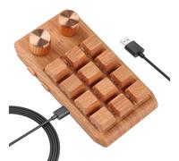 Pesderty Teclado MecáNico de una Mano, Teclado Macro con RetroiluminacióN LED RGB, Teclado Personalizado Macro Programable de Intercambio en Caliente con Cable