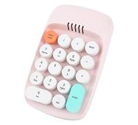 Pesderty Teclado NuméRico InaláMbrico, Teclado Retro Tipo MáQuina de Escribir, Teclado NuméRico Teclado NuméRico de 18 Teclas Mini Teclado Bluetooth de 2,4 GHz (Rosa)