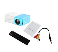 Pesderty Temporada Escolar Multifuncional Aula Mini Proyector LED Mini InaláMbrico 1080P HD Proyector con Enchufe Europeo,Azul-