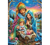 Pesebre con María y Jesús Puzzles 300 Piezas Estera Portátil Mitos fantásticoss Rompecabezas para Adultos Desafío Intelectual Aliviar Estrés Decoración Hogar 3D 300 PCS