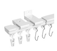 PeSenp Riel de cortina de 1 carril de aluminio, telescópico, 90-190 cm, montaje en pared y techo, sin sierras, para salón, dormitorio, balcón