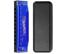 Pesfehhy 10 Agujeros Clave de C Blues ArmóNica Instrumento Musical Juguete Educativo con Estuche IluminacióN Musical para NiñOs